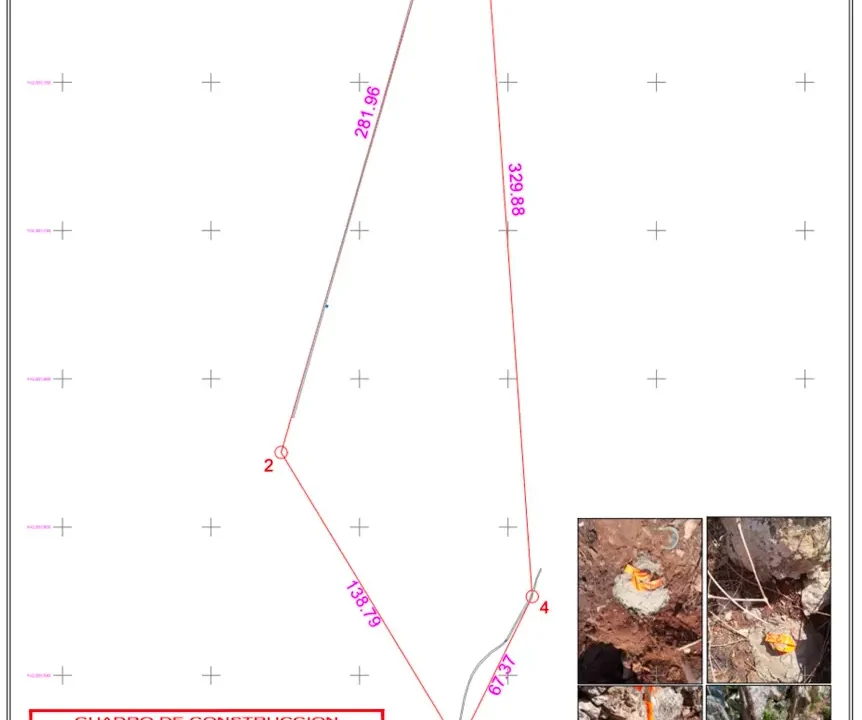 Plano y cuadro de construcción del predio